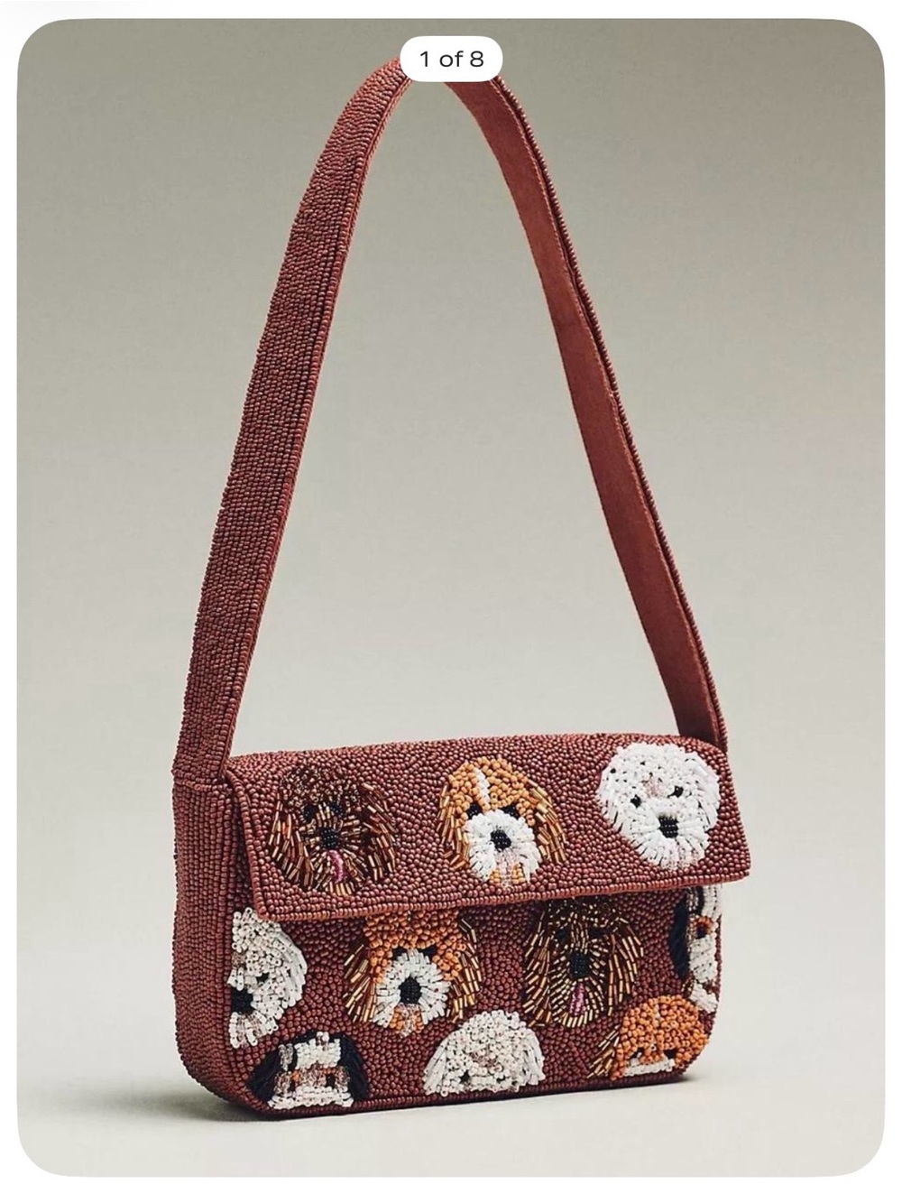 Anthropologie Fiona Beaded Dog Bag